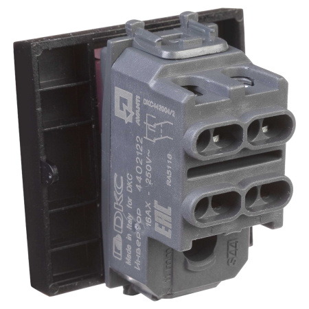 Перекрестный переключатель одноклавишный модульный, "Avanti", "Черный квадрат", 2 модуля DKC