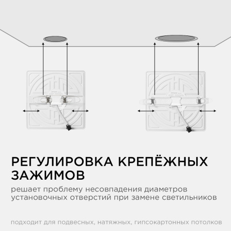 06-131 Панель светодиодная встраиваемая безрамочная FLP, 32Вт (24Вт+8Вт), 230В/50Гц, 2720лм, 6500К, IP20, 225х225х21мм, квадрат, 3 режима свечения, ре