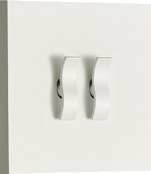 Donel N96 Переключатель на 2 тумблера, клавиша Wave, 10AX 250V, Белый, серия DT