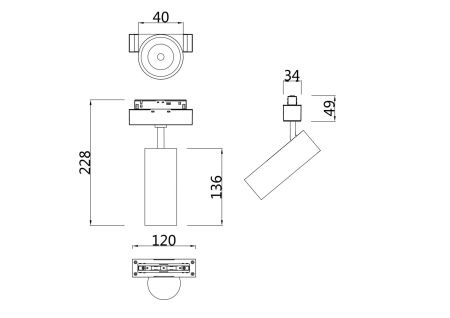 Светильник трековый 7Вт 4000K Черный IP20 Focus LED TR019-2-7W4K-B Technical