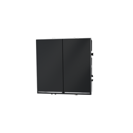 Выключатель встраиваемый Voltum S70 двухклавишный с подсветкой 10А, (графит)