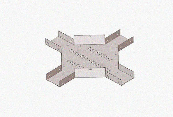 Лоток крестообразный замковый глухой КМЗГ 200х110 УТ1,5, горячее цинкование, S1,5
