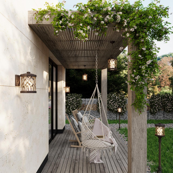 Уличный настен св-к IP44 E27 100W 220V LAGRA патина коричневый B ODEON LIGHT