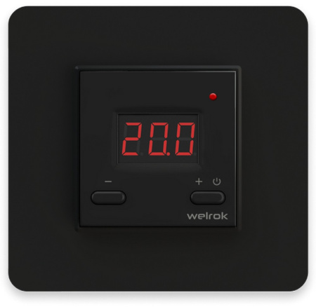 Терморегулятор Welrok st bk, для теплого и водяного пола, 3 кВт