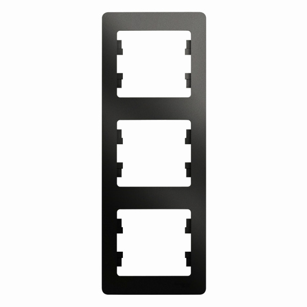 GLOSSA  Рамка вертикальная 3 пост . антрацит IP20 Schneider Electric