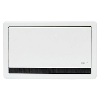 Встраиваемый настольный розеточный блок выдвижной, 8 модулей, белый, C-Line EKF