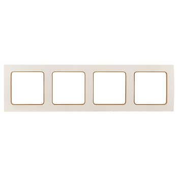Стокгольм Рамка 4-местная белая с линией цвета шампань EKF