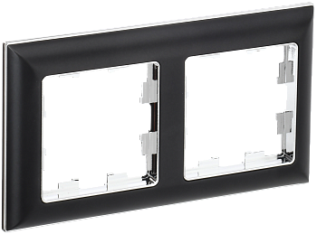 BRITE Рамка 2-мест. РУ-2-Бр хром/черн. IEK