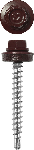 Саморезы СКД кровельные, RAL 3005 темно-красный, 35 х 4.8 мм, 380 шт, для деревянной обрешетки, Профессионал ЗУБР