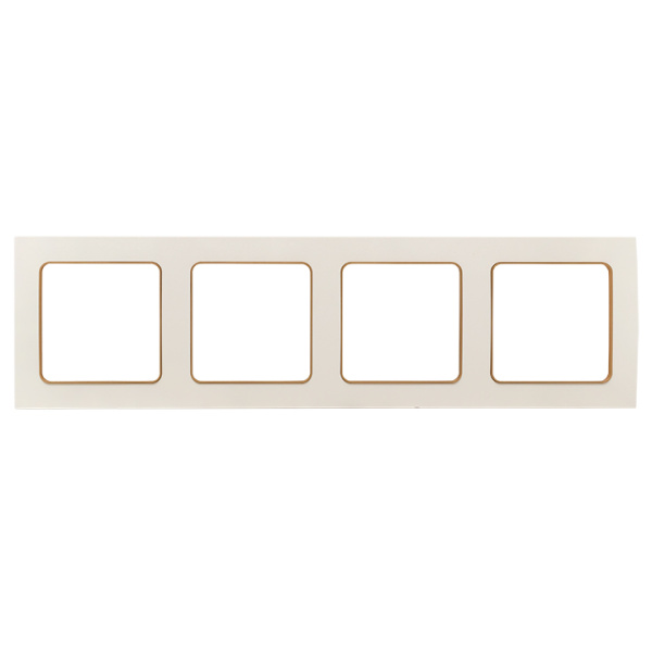 Стокгольм Рамка 4-местная белая с линией цвета шампань EKF