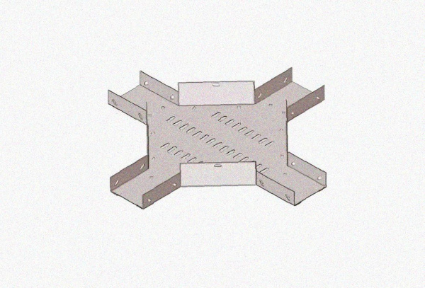 Лоток крестообразный замковый глухой КМЗГ 600х80 УХЛ1, горячее цинкование, S1,5