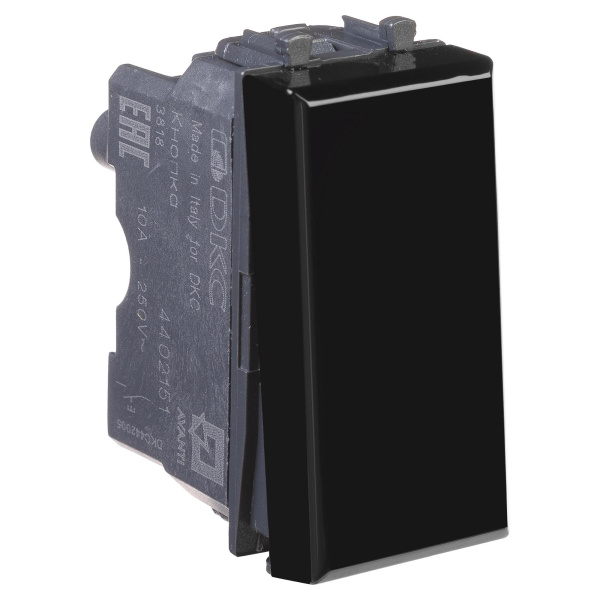 Кнопка модульная, "Avanti", "Черный квадрат", 1 модуль DKC