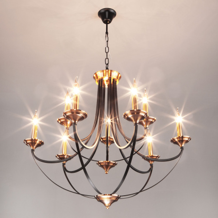 Подвесная люстра в стиле лофт 9*E14 60Вт черный IP20 Lazzaro (60098/9 черный) Eurosvet