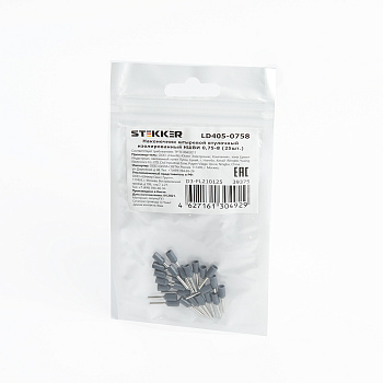 Наконечник штыревой втулочный изолированный НШВИ 0,75-8, LD405-0758 (DIY упаковка 25 шт) STEKKER