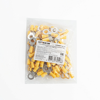 Наконечник кольцевой изолированный НКИ 6-8, LD403-608 (упаковка 100 шт) STEKKER