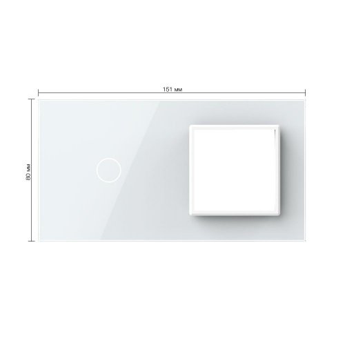 Панель двойная: 1 выключатель + 1 розетка Белая Livolo фото 2