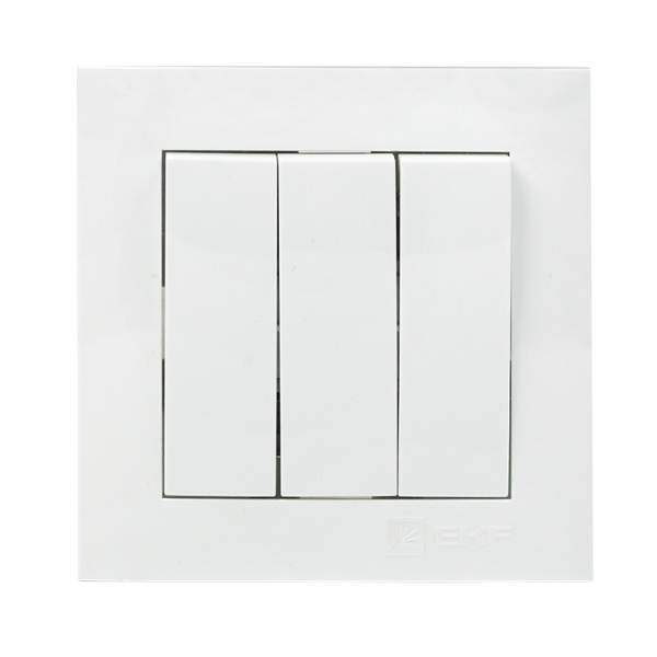 Валенсия Выключатель 3-кл, 10А белый EKF