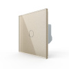 Одноклавишный сенсорный выключатель 1 пост, цвет шампань Livolo