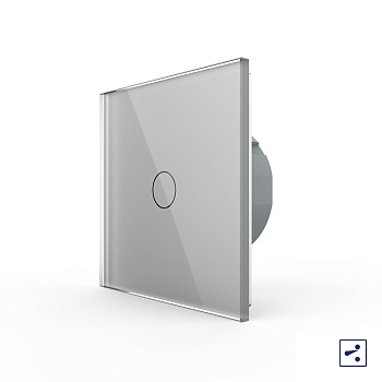 Сенсорный проходной выключатель 1 клавиша 1 пост Серый Livolo