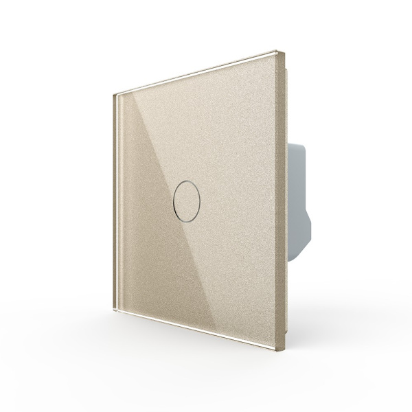 Одноклавишный сенсорный выключатель 1 пост, цвет шампань Livolo