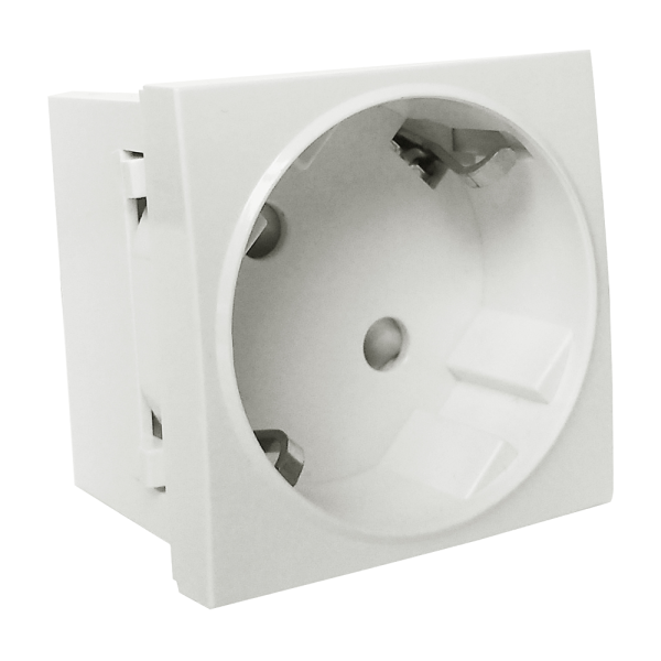 Donel Розетка 2К+З нем.ст., 45 гр., с з/ш, бел. (45х45мм), соединительный адаптер, серия (тип) DF6