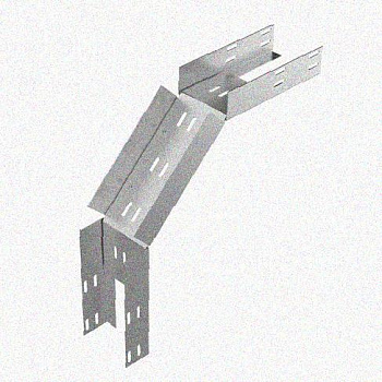 Лоток замковый перфорированный КСЗ 200х65-90 УХЛ1 для поворота трассы вниз на 90, горячее цинкование, S1,5