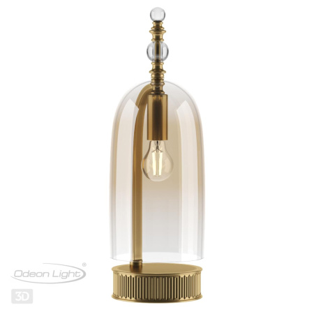 Настольная лампа E14 1*40W BELL бронзовы/коньячный/стекло ODEON LIGHT