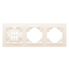 Минск Рамка 3-местная горизонтальная бежевый EKF