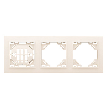 Минск Рамка 3-местная горизонтальная бежевый EKF