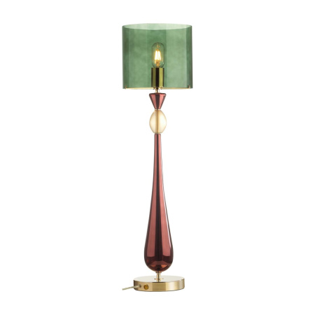 База для высокой лампы E27 1*60W TOWER золотой/бордовый/стекло ODEON LIGHT