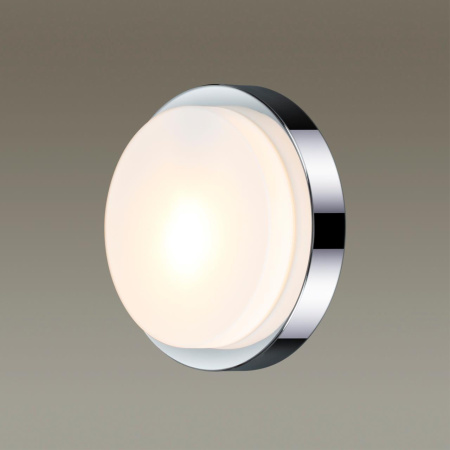 Н/п св-к IP44 E14 40W 220V HOLGER хром/стекло ODEON LIGHT
