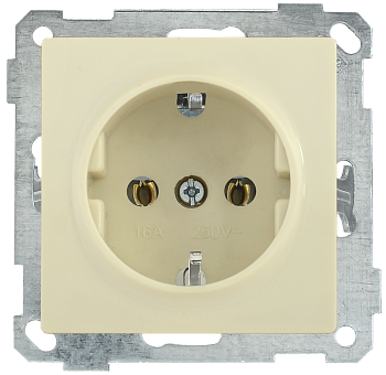Розетка РС11-1-0-Б с з/з 16А BOLERO кремовый IEK