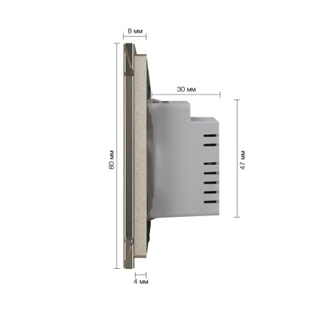 Трехклавишный сенсорный выключатель EU стандарт, 1 пост, цвет шампань Livolo