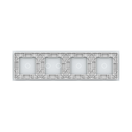 Панель для четырех сенсорных выключателей, 5 клавиш (1+1+2+1), цвет белый, стекло Livolo