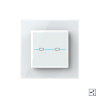 Сенсорный проходной выключатель Quadro 2 клавиши 1 пост Белый Livolo