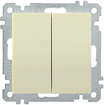 Выключатель 2-клавишный ВС10-2-0-Б 10А BOLERO кремовый IEK