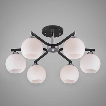 Потолочная люстра с плафонами 6*E27 40Вт венге, хром IP20 (30145/6 хром/венге) Eurosvet