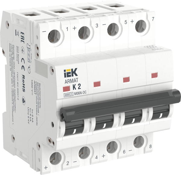 Выключатель автоматический ВА МОД M06N-DC 4П K 2А ARMAT IEK