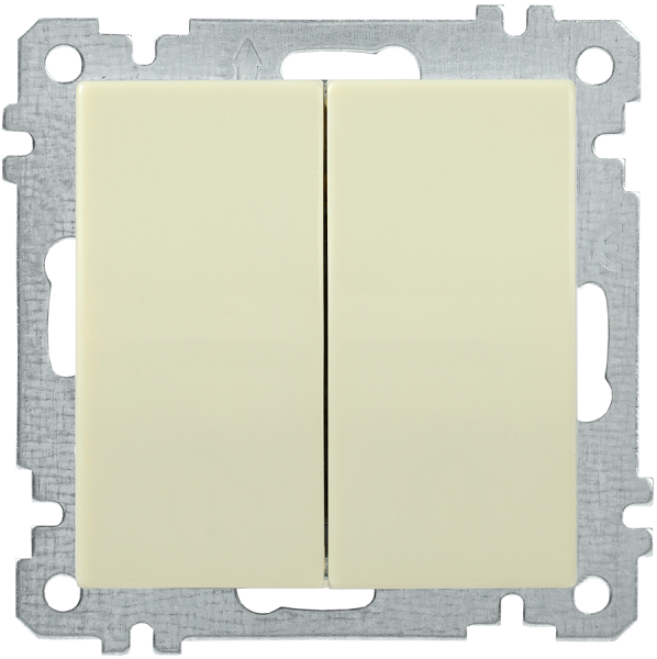 Выключатель 2-клавишный ВС10-2-0-Б 10А BOLERO кремовый IEK