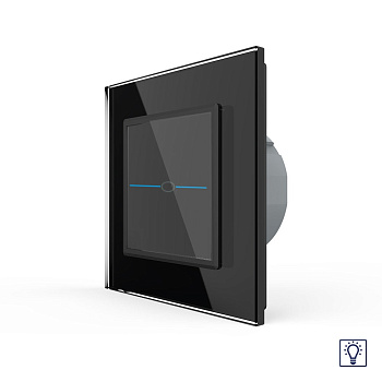 Сенсорный диммер Quadro 1 клавиша 1 пост Черный Livolo