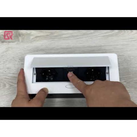 Розетка горизонтальная выдвижная 2EU+2USB Белая OvalC RocketSocket