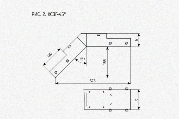 Лоток замковый глухой КСЗГ 400х100-45 УХЛ1 для поворота трассы вниз на 45, оцикованный лист, S1,5