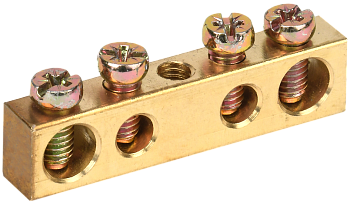 Шина PEN "земля-ноль" 6х9мм 4/1 (4группы/крепеж по центру) IEK