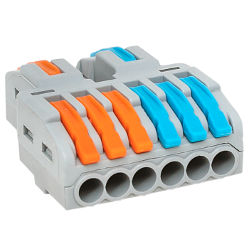 Строительно-монтажная клемма СМК 222-426 разветвительная 6 выходов 0,08-4 мм2 EKF