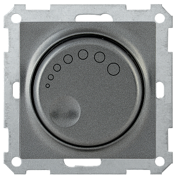 Светорегулятор поворотный с индикацией СС10-1-1-Б 600Вт BOLERO антрацит IEK