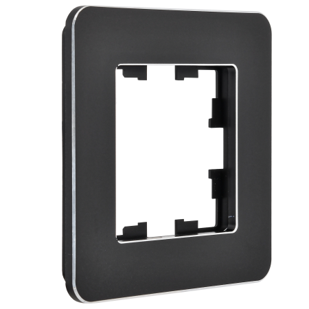 BRITE Рамка 1-мест. РУ-1-1-Бр металл черн. RE IEK