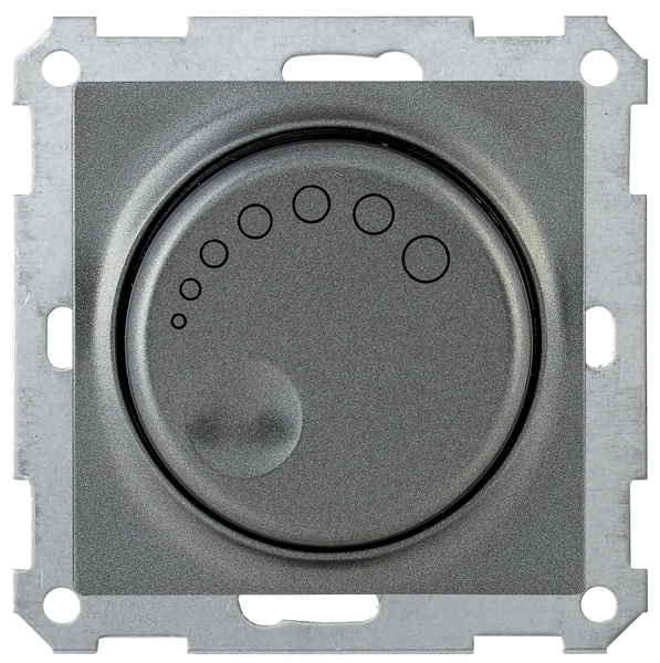 Светорегулятор поворотный с индикацией СС10-1-1-Б 600Вт BOLERO антрацит IEK