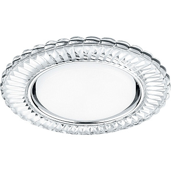 Св-к встр.с белой LED подсветкой Feron CD4044 потолочный GX53 без лампы, прозр., хром