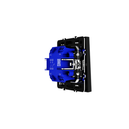 Выключатель с самовозвратом встраиваемый Voltum S70 двухклавишный 10А, (черный матовый)