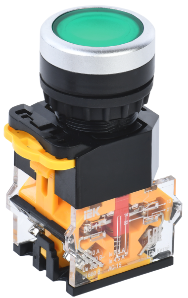 Кнопка управления D8-11 d=22мм 1з+1р зеленая IEK